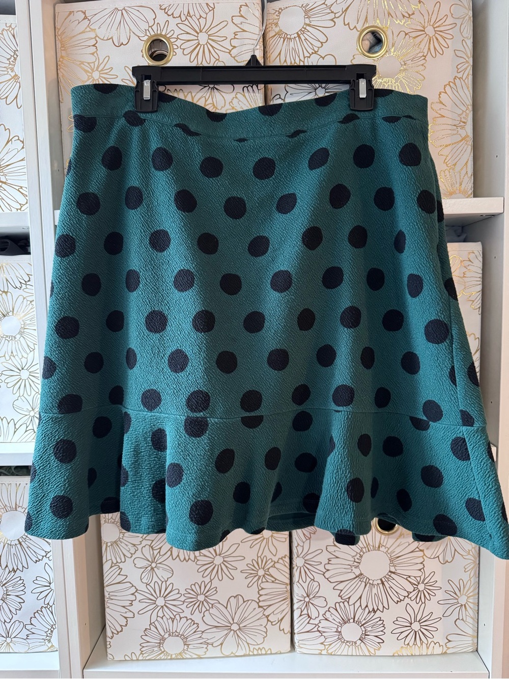 Maeve Teal Polka Dot Skater Skirt